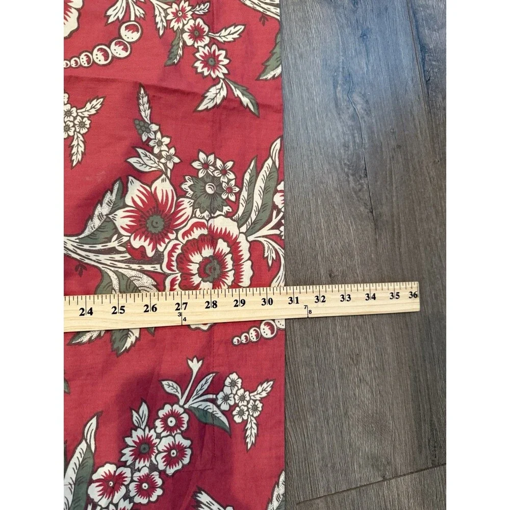 POTTERY BARN B + B Bed and Bath Red Floral Euro Pillow Set Shams Cottagecore